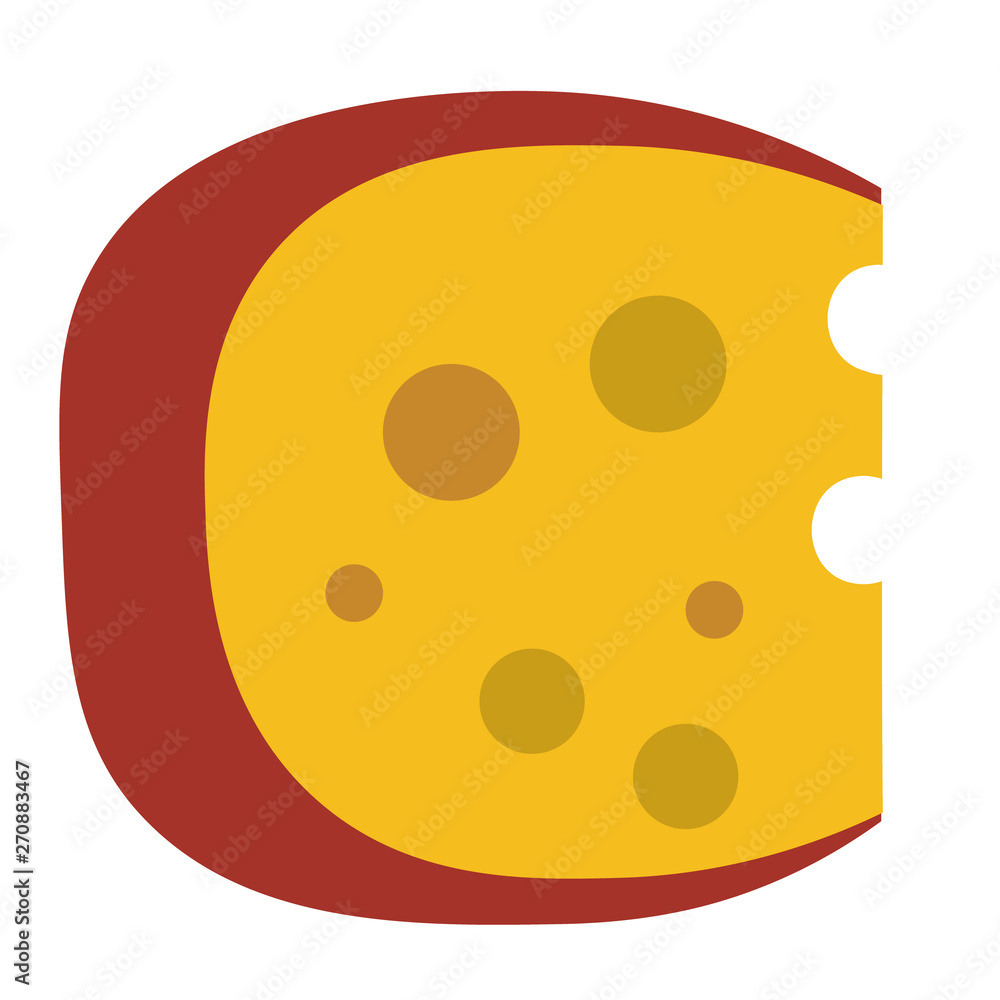 Fototapeta premium Piece of cheese geometric illustration isolated on background