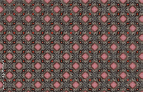 Red Pink Gray Wire Geometric Pattern Design
