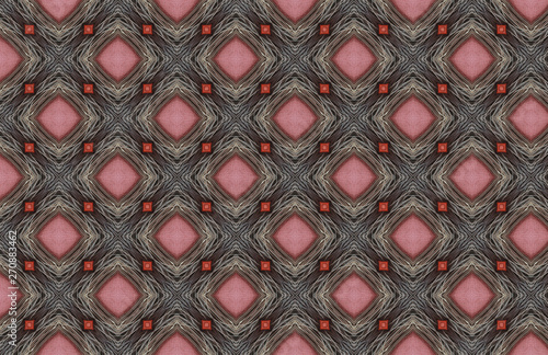 Red Pink Silver Wires Geometric Pattern Design
