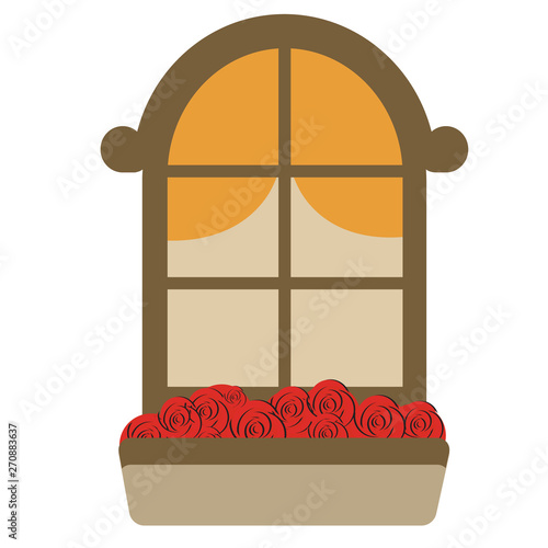 Window geometric illustration isolated on background