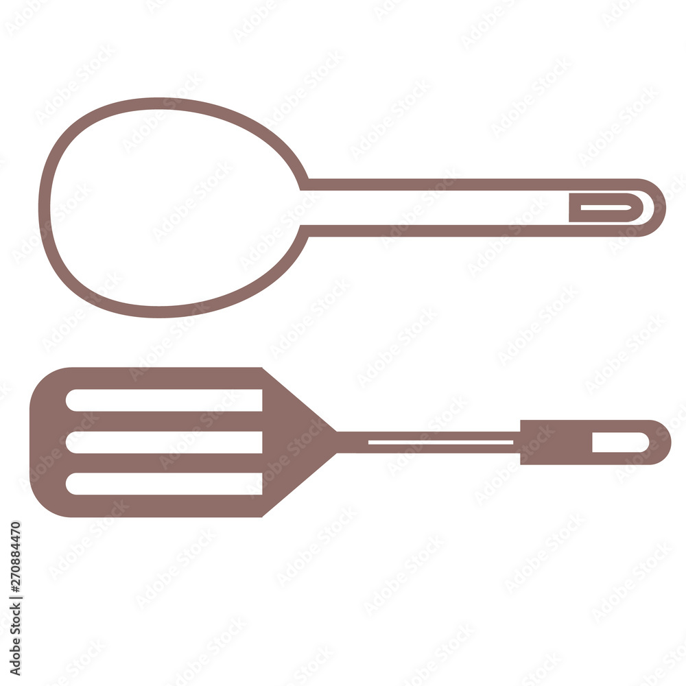 Kitchen utensils geometric illustration isolated on background Kitchen utensils geometric illustration isolated on background