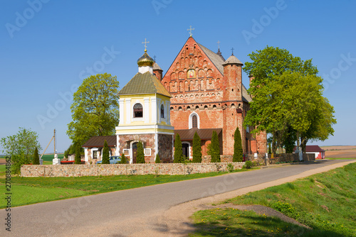 View of the Church of St. Michael on a sunny May day. Synkovichi, Belarus © sikaraha