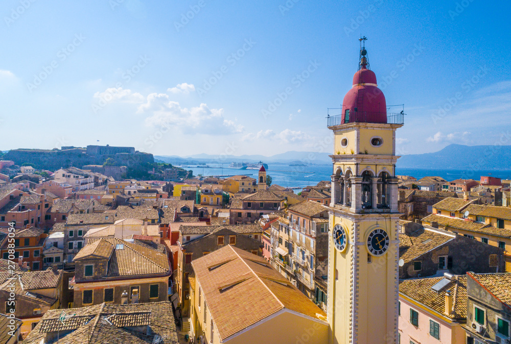 Fototapeta premium Panoramic view of Kerkyra, capital of Corfu island