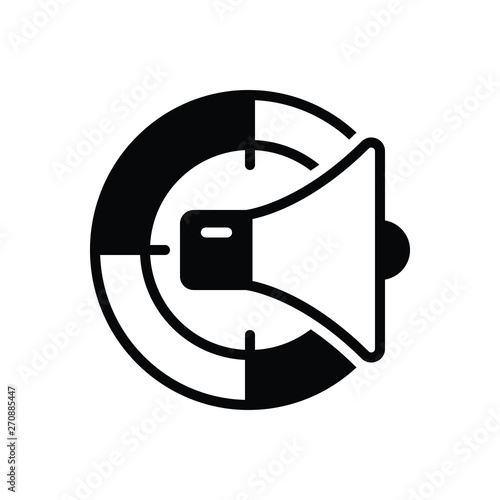 Black solid icon for marketing vision 