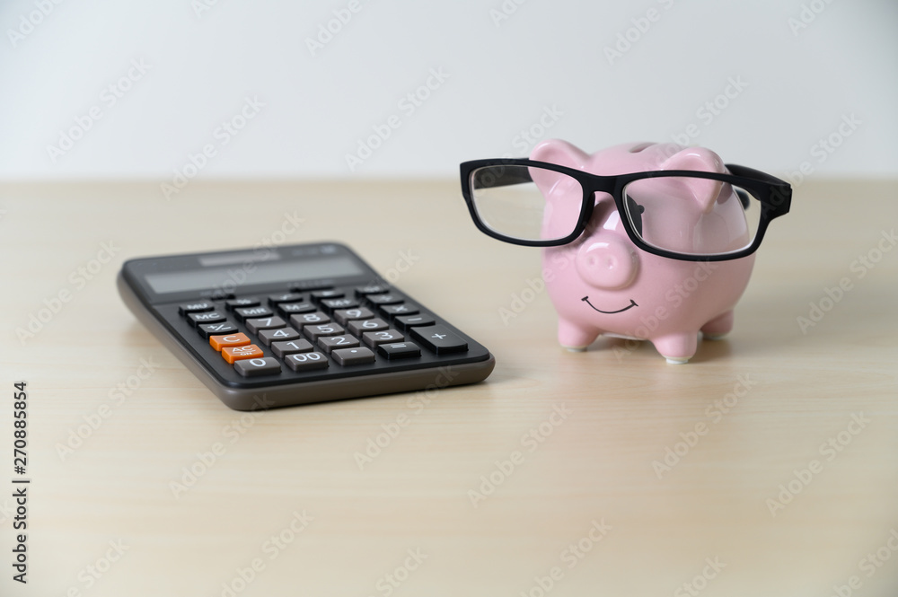 Financial insurance piggy bank with calculator Retirement Plan and Pension Financial insurance piggy bank with calculator Retirement Plan and Pension