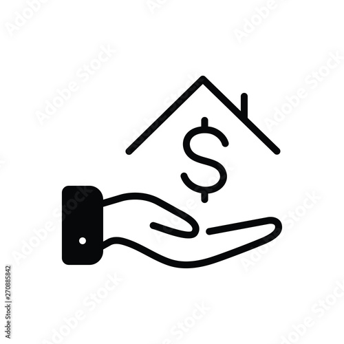 Black solid icon for loan money