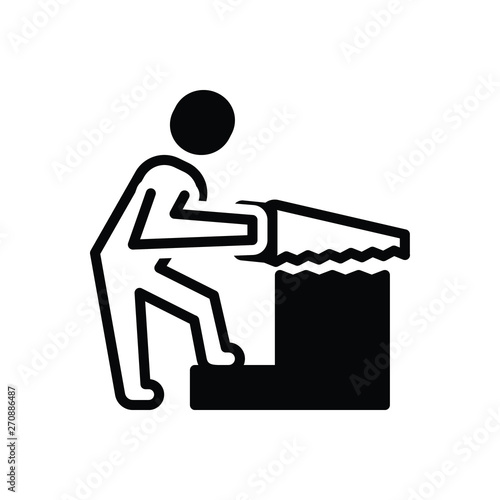 Black solid icon for carpentry