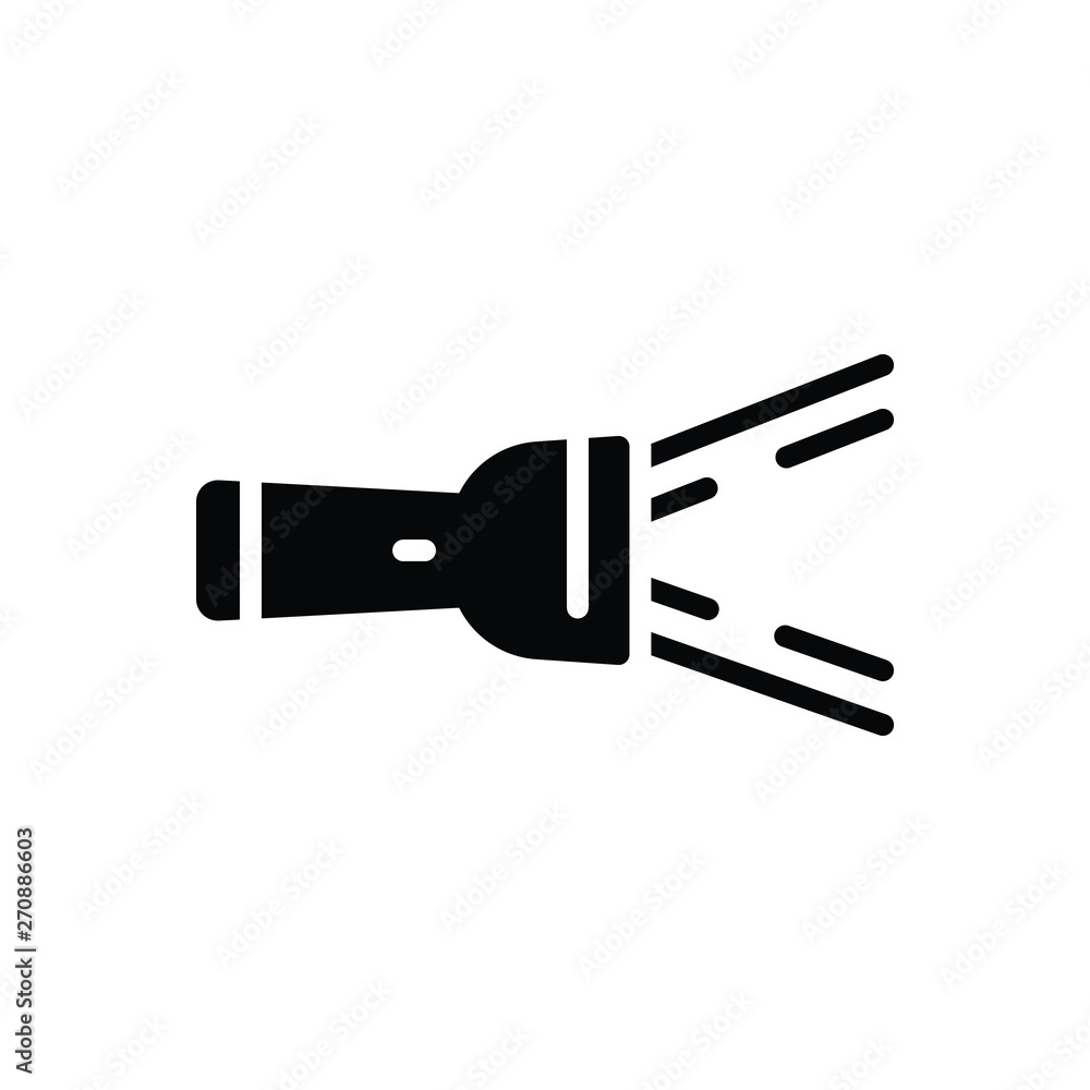 Black solid icon for flashlight Black solid icon for flashlight