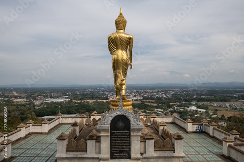 Wat Phra That Kao Noi is a unique thai traditional temple with Lanna style standing on a mountain, Nan province, Thailand © wildarun