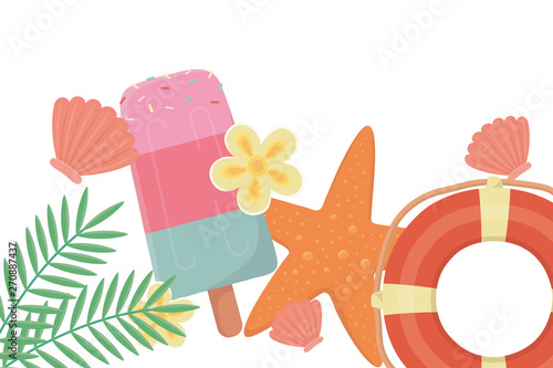 Summer icon set design, Tropical vector illustration
