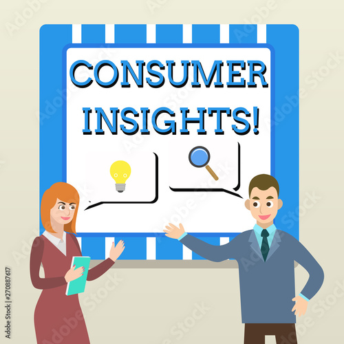 Handwriting text Consumer Insights. Conceptual photo understanding customers based on their buying behavior Business Partners Colleagues Jointly Seeking Problem Solution Generate Idea