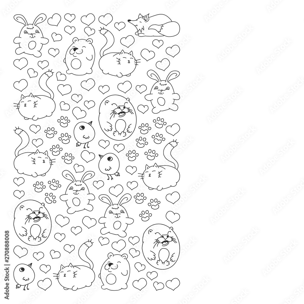 Vector set of beautiful round icons in the form of wild animals for children and design, print, cat ,bear, fox, bird ,hare or rabbit. Round animals with caption on white background Vector set of beautiful round icons in the form of wild animals for children and design, print, cat ,bear, fox, bird ,hare or rabbit. Round animals with caption on white background