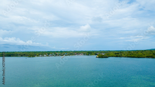 Aerial photography view of Wakatobi (Wangi-Wangi, Kaledupa, Tomia & Binongko) islands , Southeast Sulawesi, Indonesia