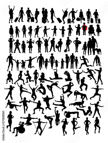 Activity People Silhouettes, art vector design 