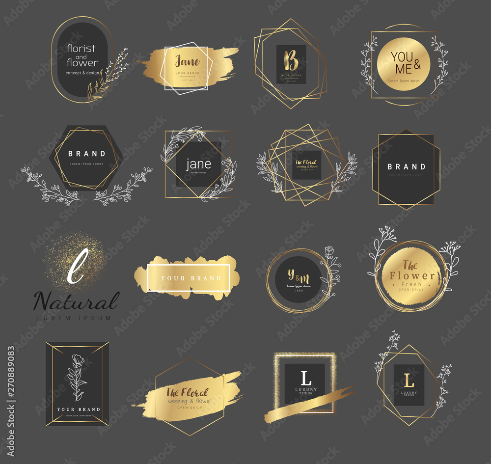 Premium floral logo templates for wedding,luxury logo,banner,badge,printing,product,package.vector illustration Premium floral logo templates for wedding,luxury logo,banner,badge,printing,product,package.vector illustration