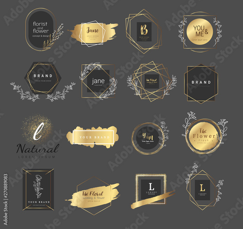 Premium floral logo templates for wedding,luxury  logo,banner,badge,printing,product,package.vector illustration