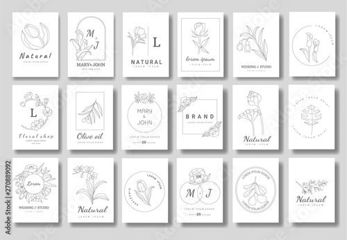 Premium floral logo templates for wedding,logo,banner,badge,printing,product,package.vector illustration