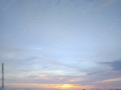 Beautiful sunset and evening sky with clouds for background 