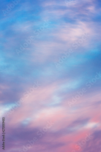Marshmallow pink dawn on the sky, background, vertical. Space for text.