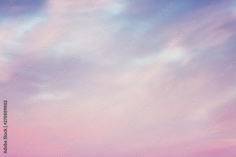 Marshmallow pink dawn on the sky, background, horizontal. Space for text.