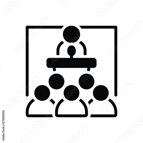 Black solid icon for seminar conference 