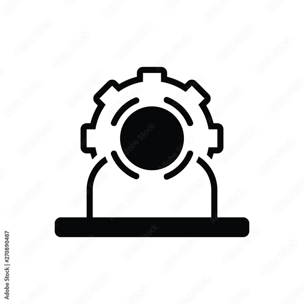 Black solid icon for head