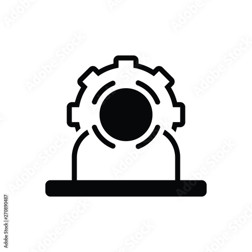 Black solid icon for head