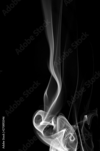 White smoke on black background, fire design