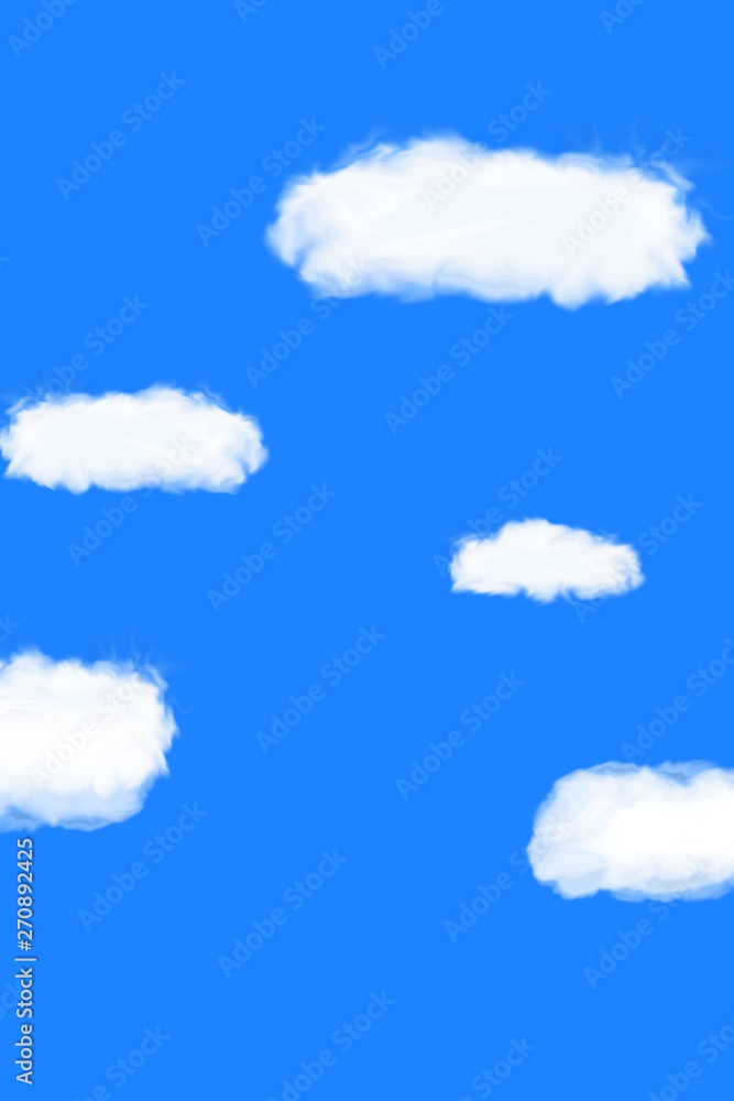 Illustration of blue sky with clouds. Background. 青空と雲のイラスト 背景素材 Illustration of blue sky with clouds. Background. 青空と雲のイラスト 背景素材