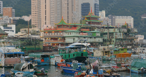 Canvas Print Hong Kong harbor port in aberdeen
