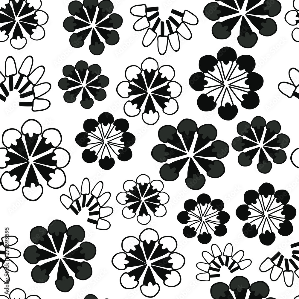 Vector black and white floral seamless repeat pattern. Great for festive seasons, wallpaper, scrapbooking, gift wrapper and fabric projects Vector black and white floral seamless repeat pattern. Great for festive seasons, wallpaper, scrapbooking, gift wrapper and fabric projects