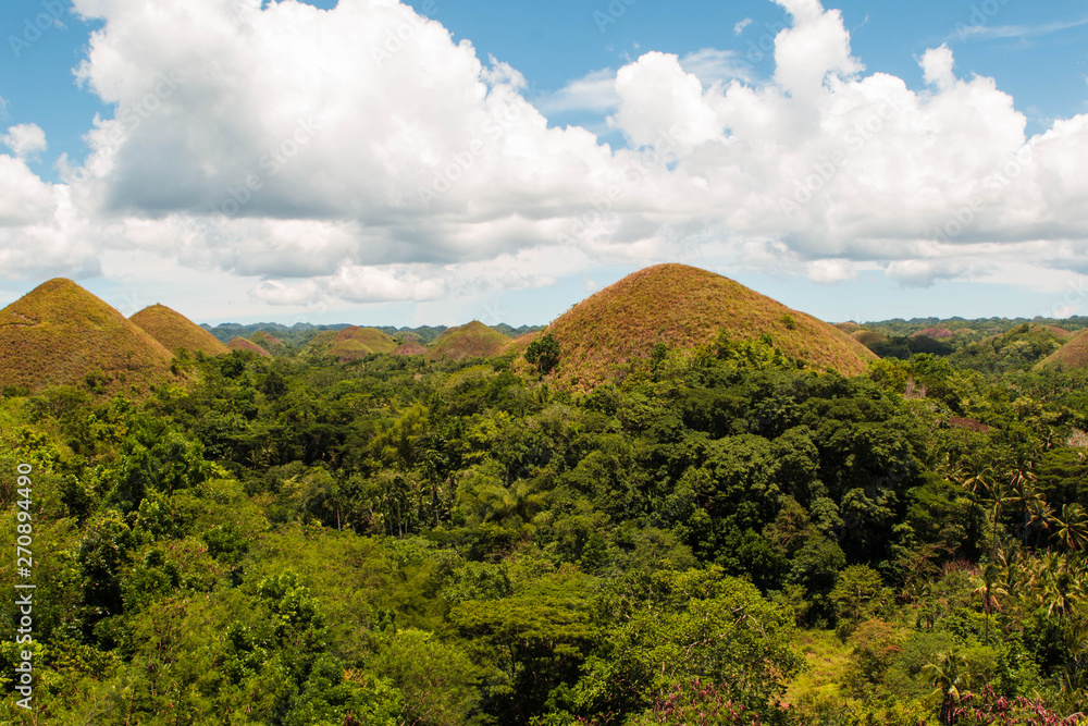 Chocolate Hills in Bohol, The Philippines. An unusual geological formation