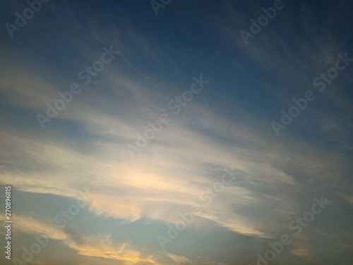 Beautiful sunset and evening sky with clouds for background © herry caineng