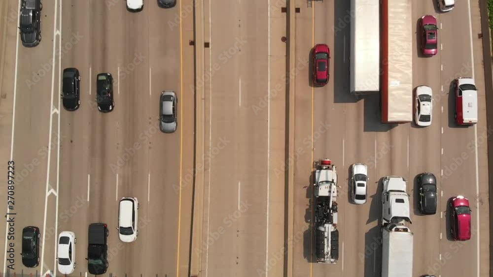 Aerial Drone Chicago Traffic on Highway Aerial Drone Chicago Traffic on Highway