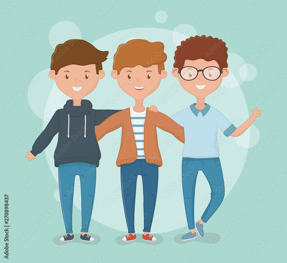 Obraz premium Friendship of boys cartoons design