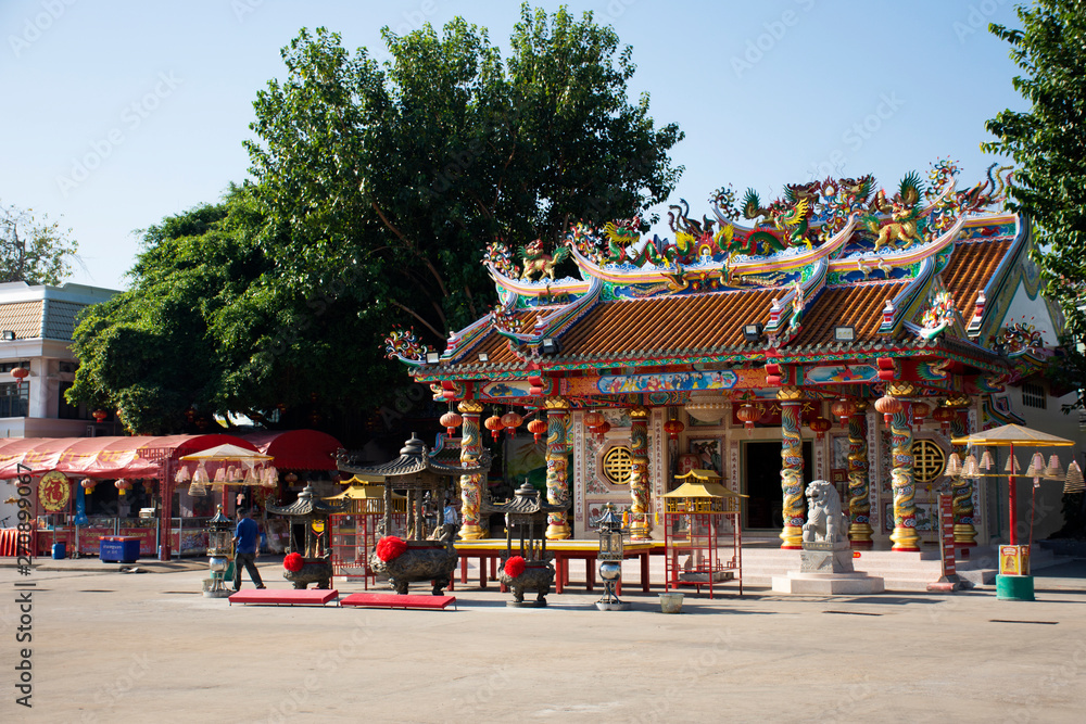San Chao Pu Ya chinese temple or great grandfather and grandmother ancestor shrine for people visit and respect pray in Udon Thani, Thailand