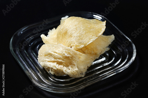 The nest of Edible-Nest Swiftlet, raw edible bird's nest materials for tradition chinese medicine.