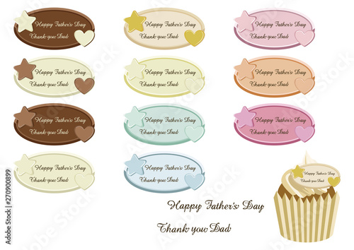 チョコレートのプレート。父の日のためのデザイン。お菓子のイラスト。