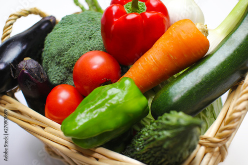 Fresh raw vegetables in basket