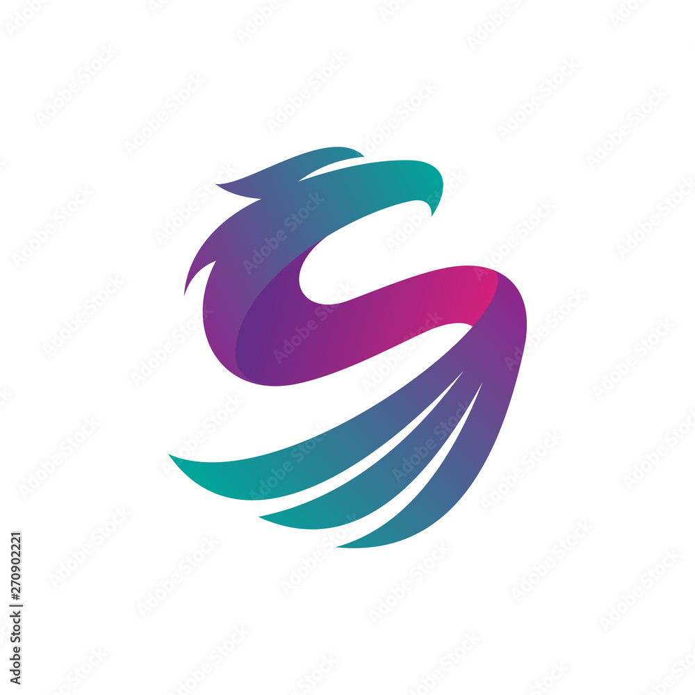 eagle initial/letter s logo design with 3d graphic style Stock Vector ...
