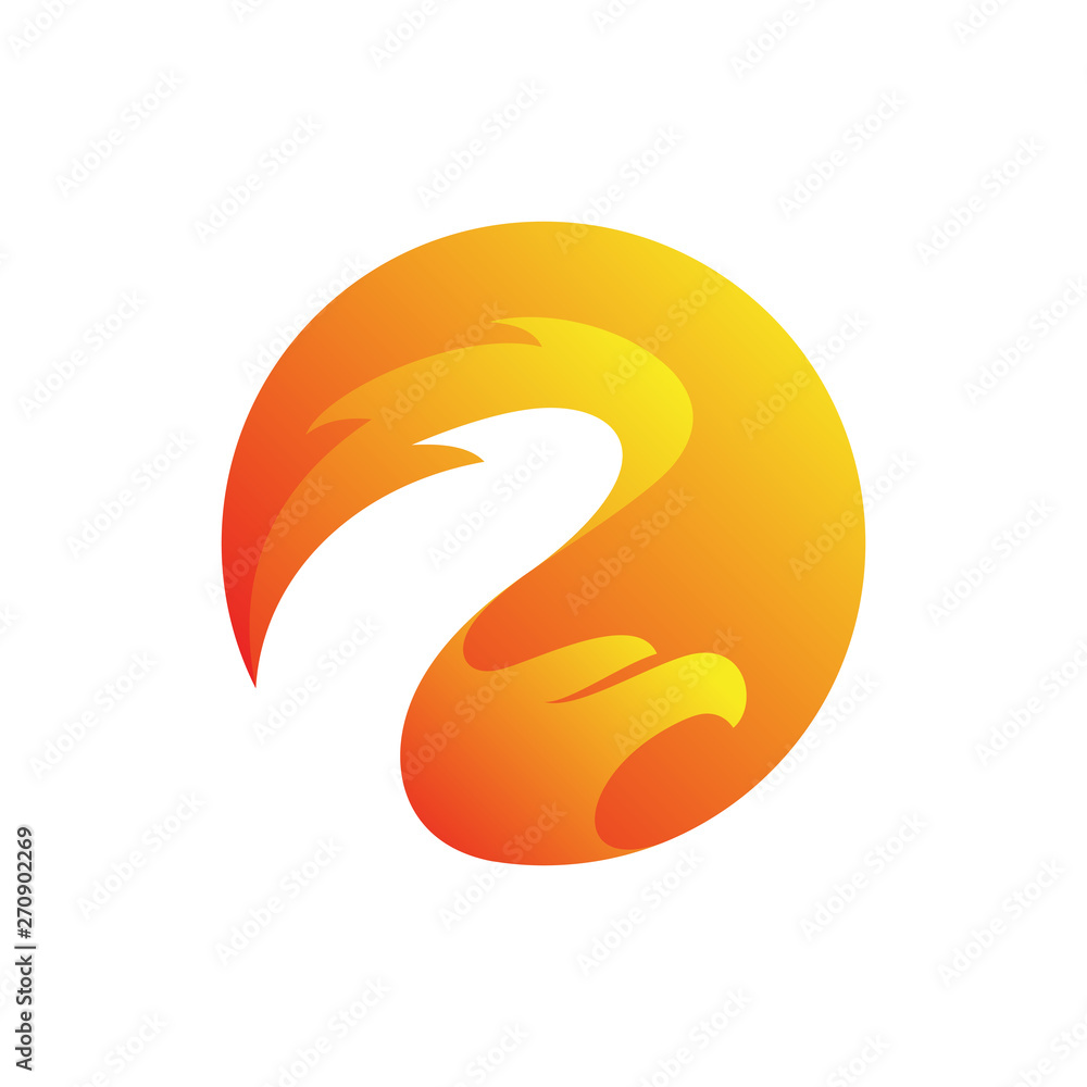 eagle logo in circle shape, eagle sun logo design Stock Vector | Adobe