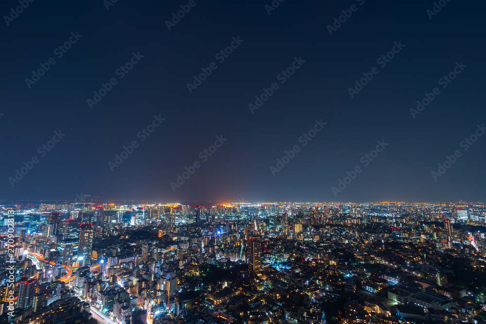 Tokyo city at twilight, Japan