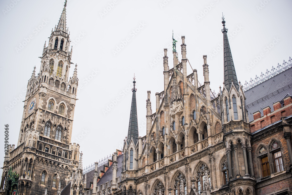 Obraz premium Tourism concept, look at view of city streets, centre of city. Vacation in Munich