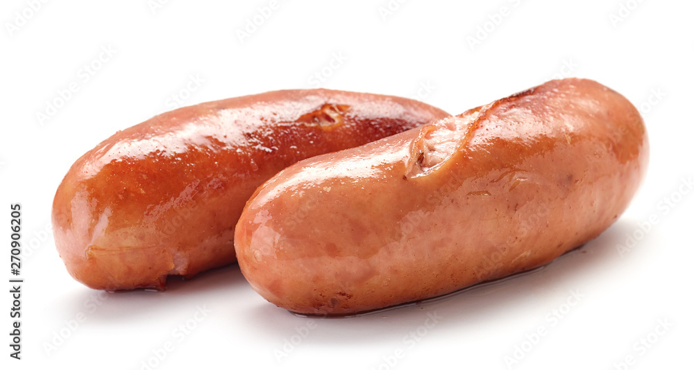 grilled sausages on white background grilled sausages on white background