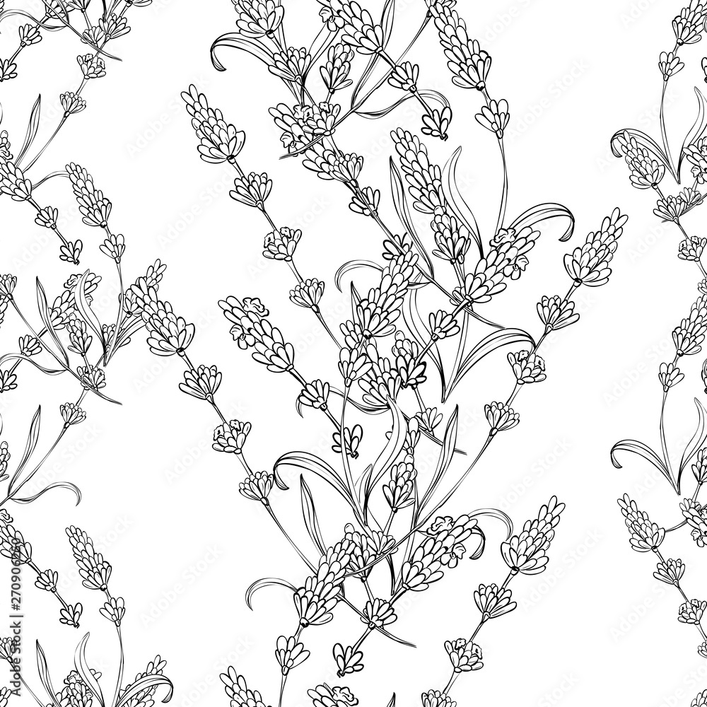 Lavander seamless pattern. Surface pattern design. Flower botanical art natural Lavander seamless pattern. Surface pattern design. Flower botanical art natural
