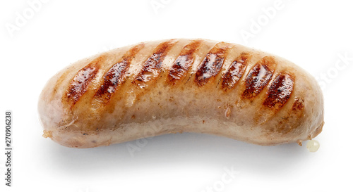 Fotografiet grilled sausage on white background