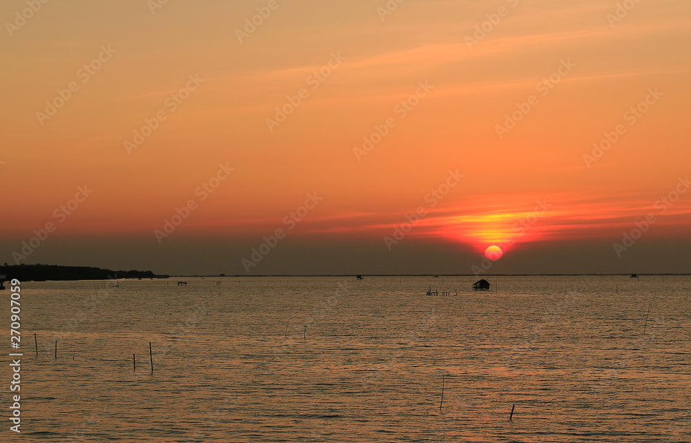 Beautiful sunset at tropical sea ,thailand