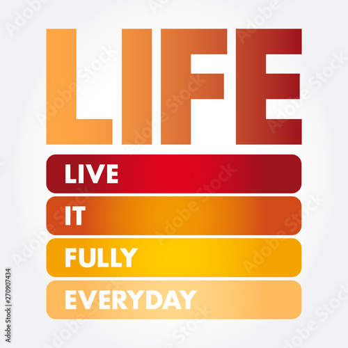 LIFE - Live It Fully Everyday acronym, concept background