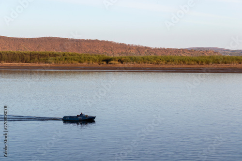 Boat on Amur river
