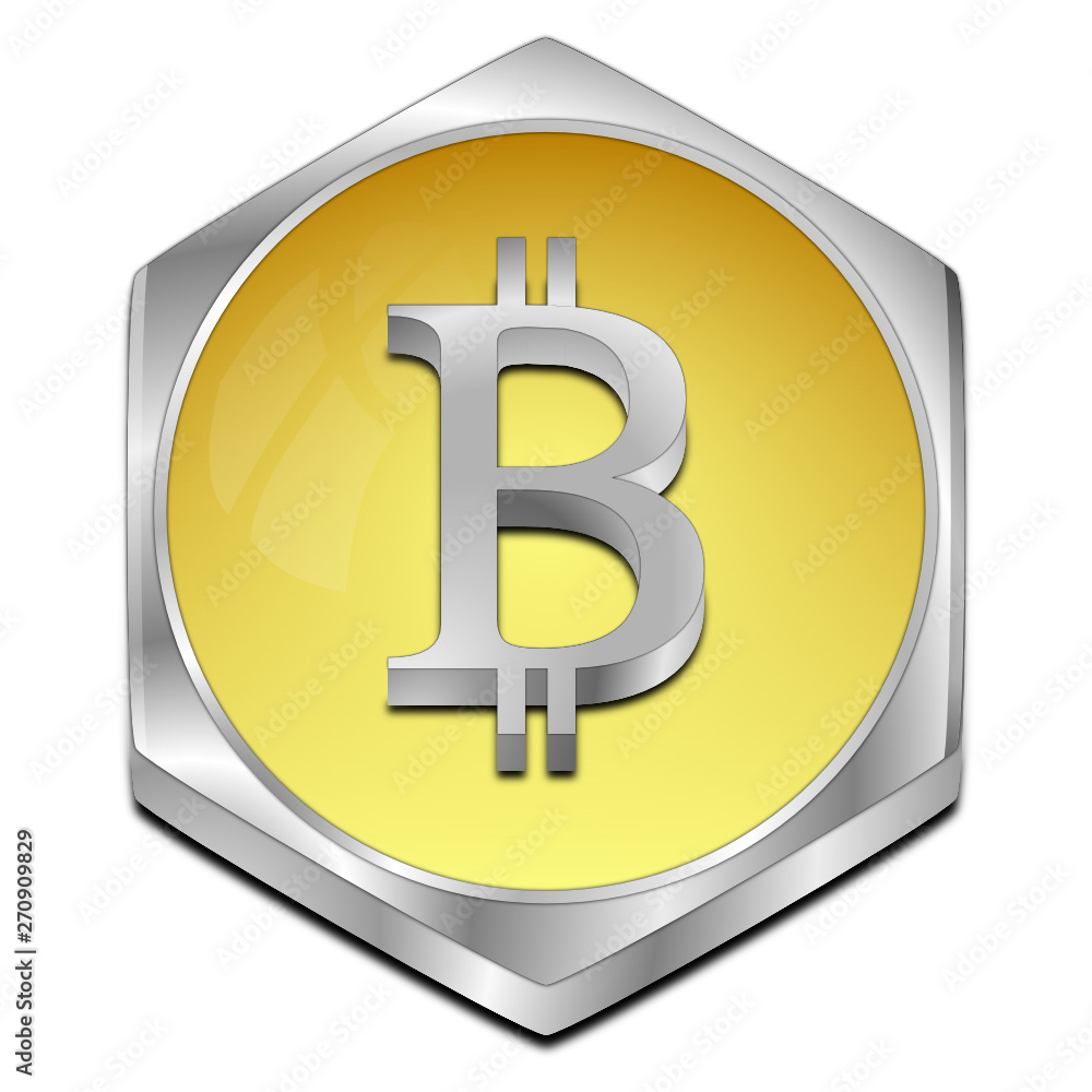 Obraz premium Bitcoin button - 3D illustration